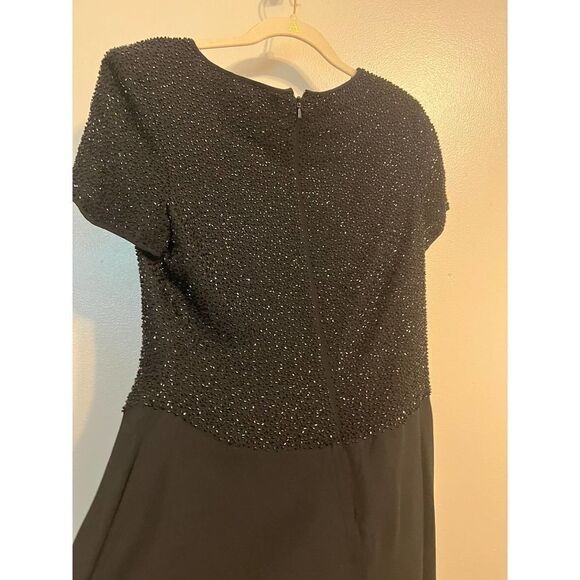 Bieff Basix Black Silk Short Dress Beaded Bodice Sz. 10 - Picture 9 of 9